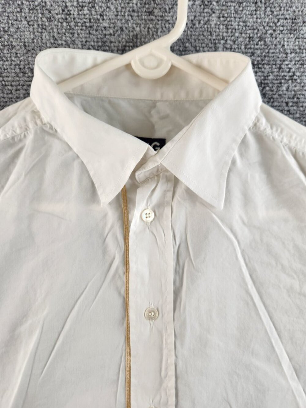 Dolce & Gabbana White Button Up Shirt Long Sleeve Designer Size 52 Cotton Blend